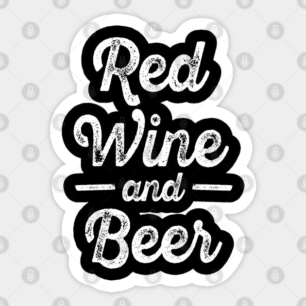 Red Wine and Beer Sticker by Rebrand